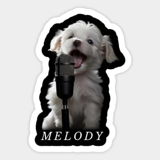 Melody a Singing Puppy Dark Sticker